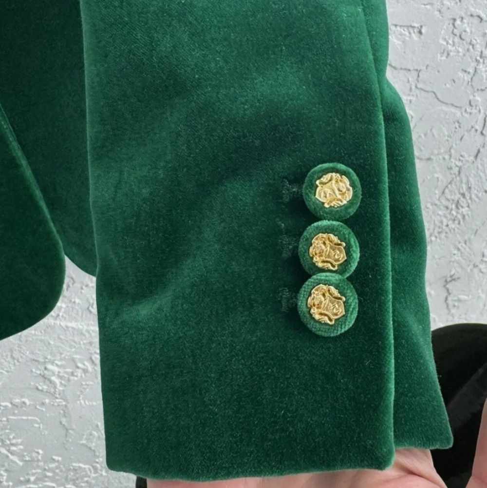 Zara Velvet Blazer Green Size L